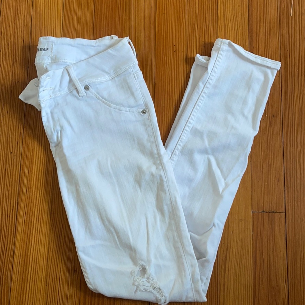Hudson Jeans White Skinny Jeans - Slim Stretch Fit